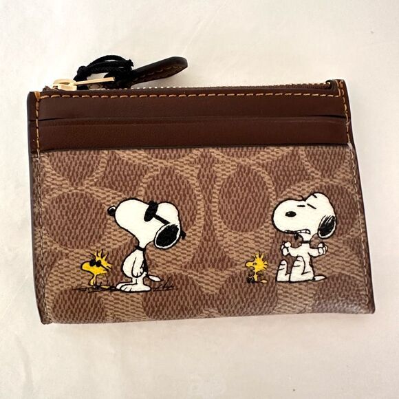 LAST ❤️ Coach X Peanuts Mini Skinny Id Case Signature Canvas With Snoopy CBT14 - Picture 6 of 6